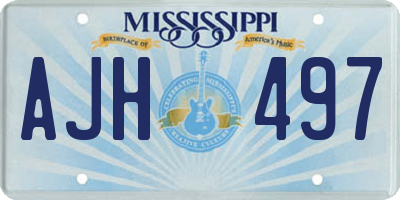 MS license plate AJH497