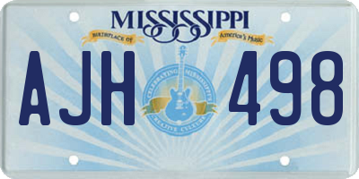 MS license plate AJH498