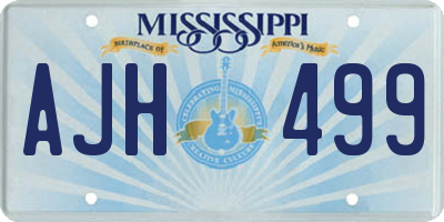 MS license plate AJH499