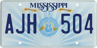 MS license plate AJH504