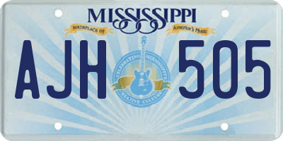 MS license plate AJH505