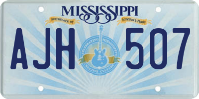 MS license plate AJH507