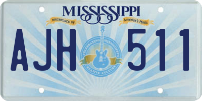 MS license plate AJH511