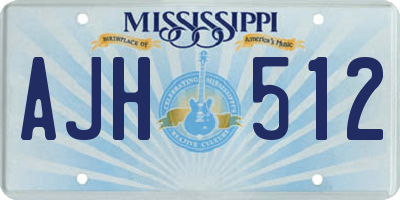 MS license plate AJH512