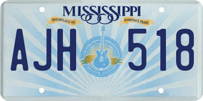 MS license plate AJH518