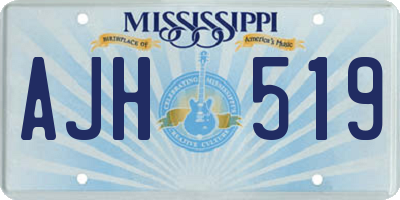 MS license plate AJH519