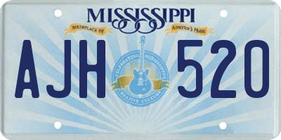 MS license plate AJH520