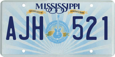MS license plate AJH521