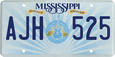 MS license plate AJH525