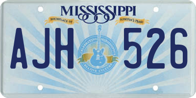 MS license plate AJH526