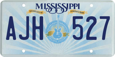 MS license plate AJH527