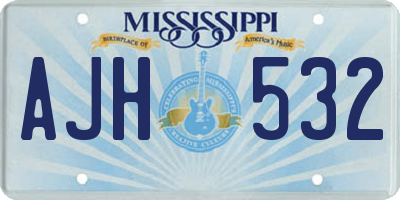 MS license plate AJH532