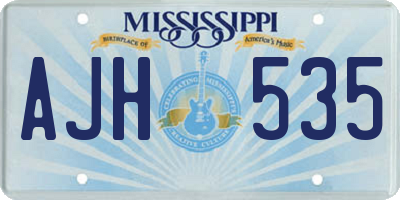MS license plate AJH535