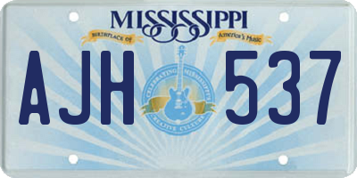 MS license plate AJH537