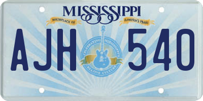 MS license plate AJH540