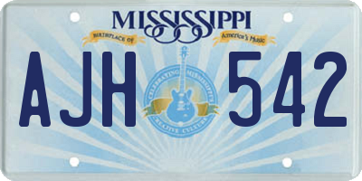 MS license plate AJH542