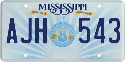 MS license plate AJH543