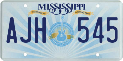 MS license plate AJH545