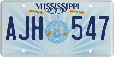 MS license plate AJH547