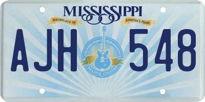 MS license plate AJH548