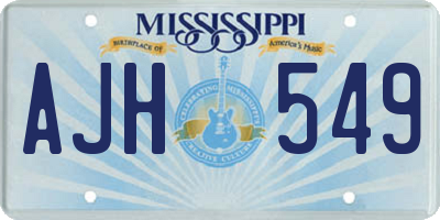 MS license plate AJH549