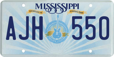 MS license plate AJH550