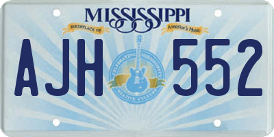 MS license plate AJH552