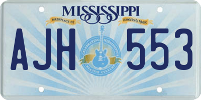MS license plate AJH553
