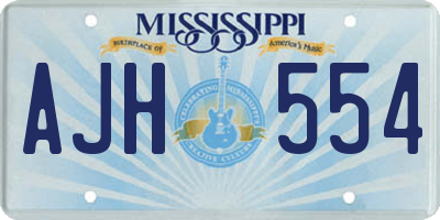 MS license plate AJH554