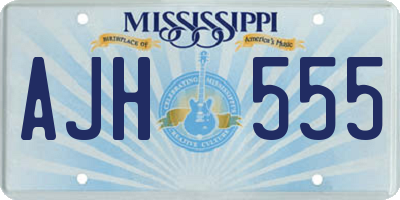 MS license plate AJH555