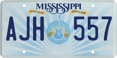 MS license plate AJH557