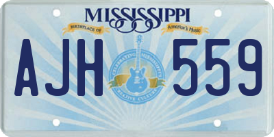 MS license plate AJH559