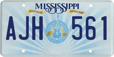 MS license plate AJH561