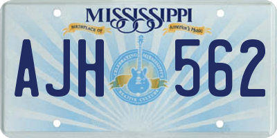 MS license plate AJH562
