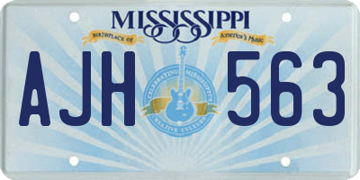 MS license plate AJH563
