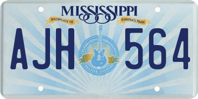 MS license plate AJH564