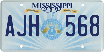 MS license plate AJH568