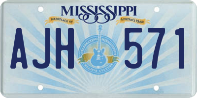 MS license plate AJH571