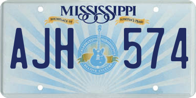 MS license plate AJH574