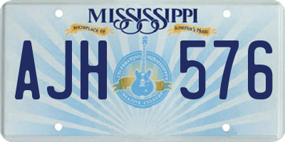 MS license plate AJH576