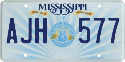 MS license plate AJH577
