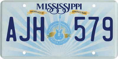 MS license plate AJH579