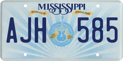 MS license plate AJH585