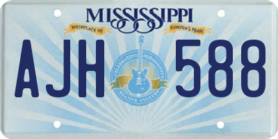 MS license plate AJH588
