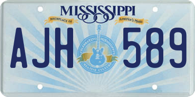 MS license plate AJH589