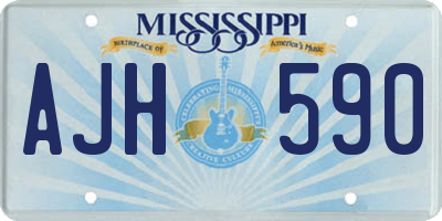 MS license plate AJH590