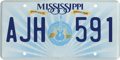 MS license plate AJH591