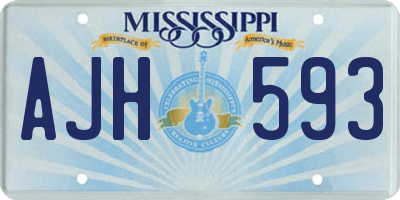 MS license plate AJH593
