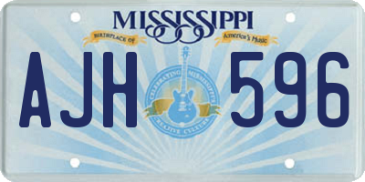 MS license plate AJH596