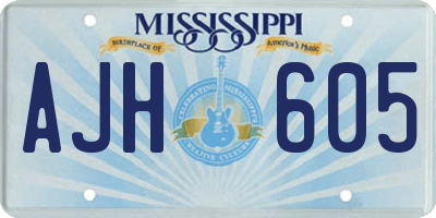 MS license plate AJH605